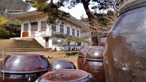 Korean traditional houses and pots