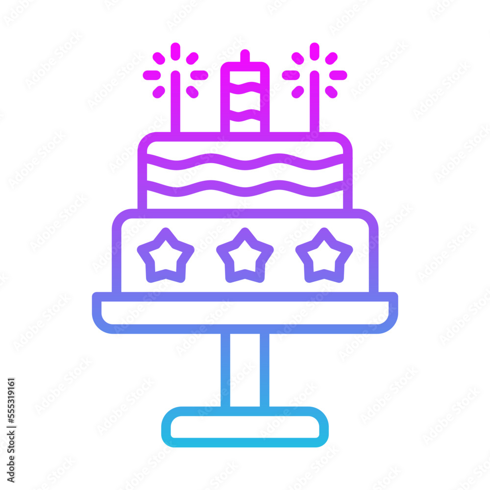 Cake Line Gradient Icon
