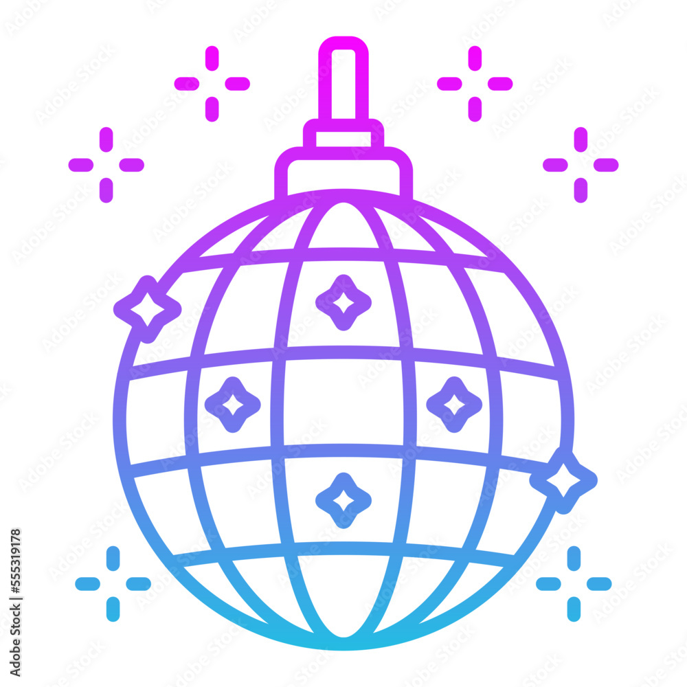Disco Ball Line Gradient Icon Disco Ball Line Gradient Icon