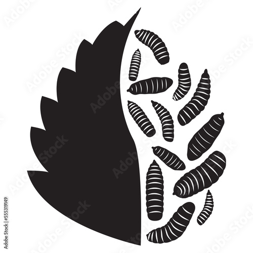 Black Solder Fly larvae asset vector illustration