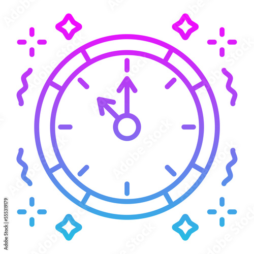 Clock Line Gradient Icon