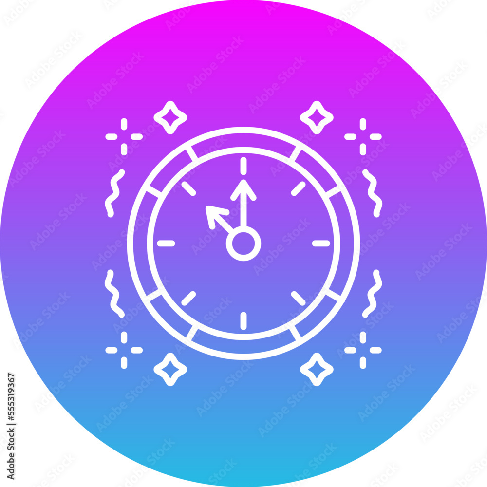 Clock Gradient Circle Line Inverted Icon Clock Gradient Circle Line Inverted Icon