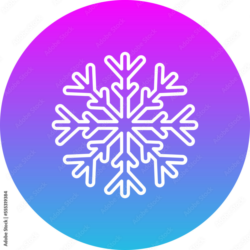 Snowflake Gradient Circle Line Inverted Icon
