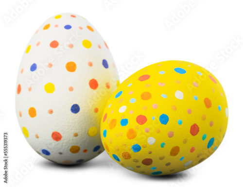 Easter egg painted in different colors