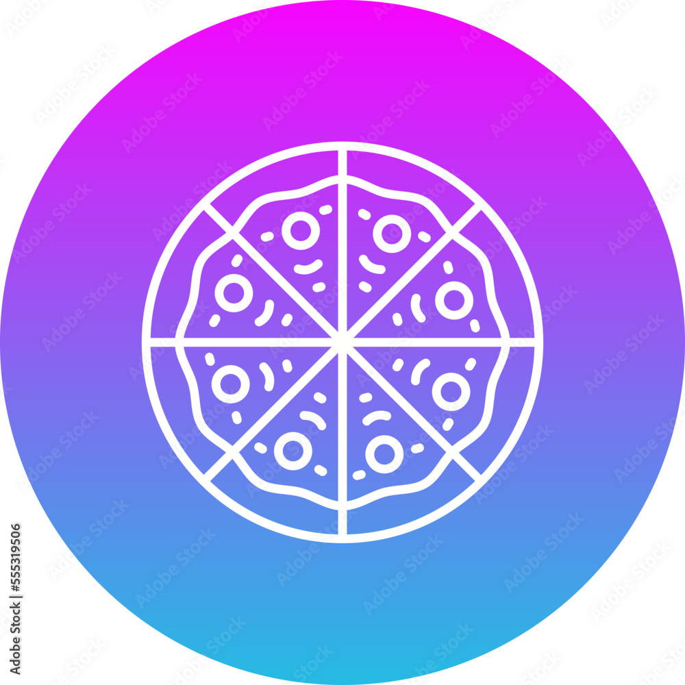 Pizza Gradient Circle Line Inverted Icon Pizza Gradient Circle Line Inverted Icon