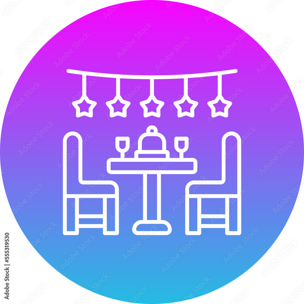 Dinner Gradient Circle Line Inverted Icon Dinner Gradient Circle Line Inverted Icon