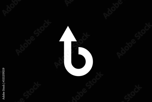 Free Download Minimal Awesome Trendy Professional Letter B Arrow Logo Design Template On Black Background - GFXLoad