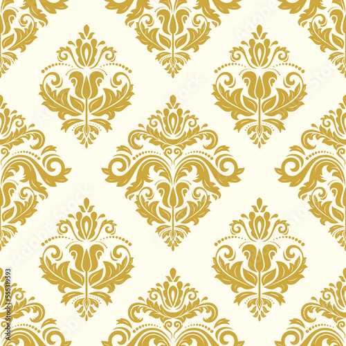 Wallpaper Mural Orient vector classic pattern. Seamless abstract background with vintage elements. Orient golden and white pattern. Ornament for wallpapers and packaging Torontodigital.ca