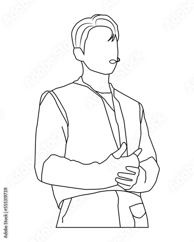 illustration of a handsome kpop idol singing on stage