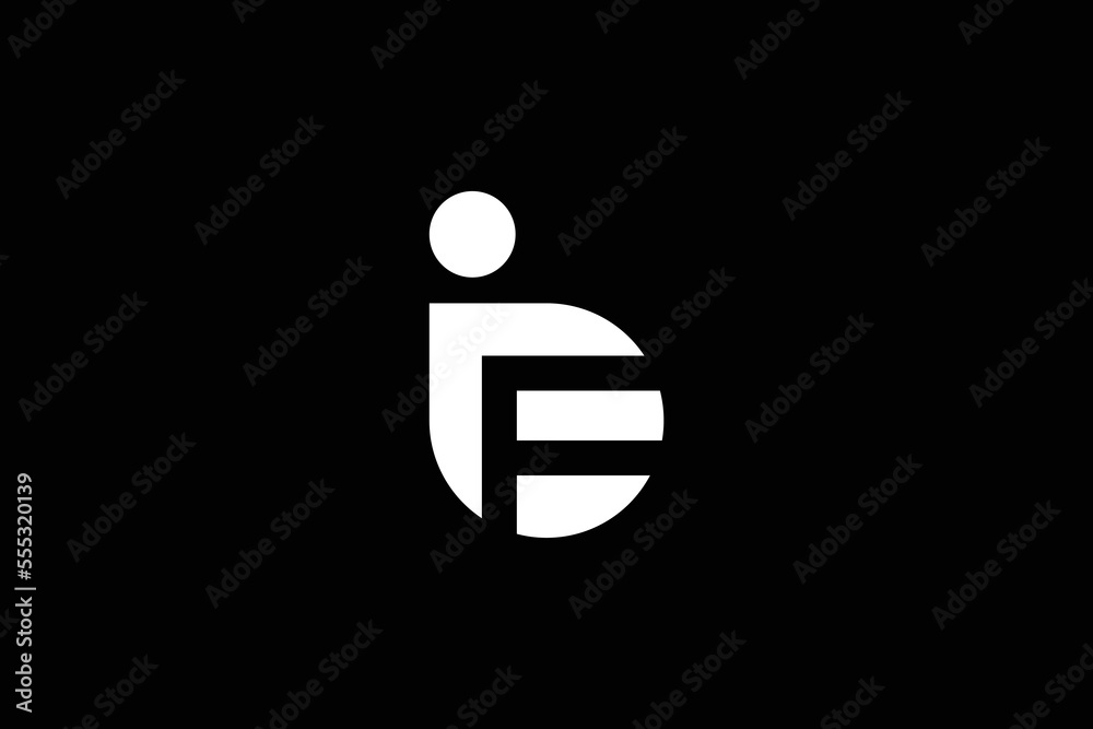Minimal Awesome Trendy Professional Letter F Man Logo Design Template On Black Background Minimal Awesome Trendy Professional Letter F Man Logo Design Template On Black Background