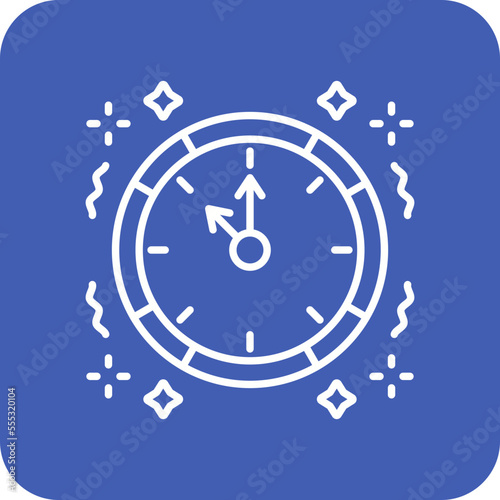 Clock Multicolor Round Corner Line Inverted Icon