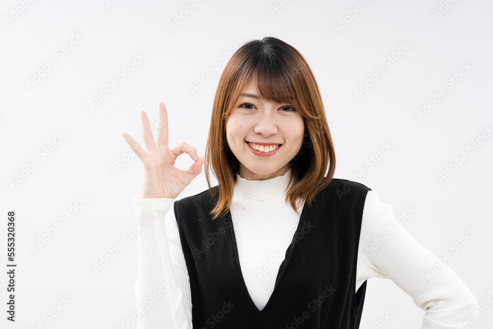 ジェスチャーをする女性 ジェスチャーをする女性