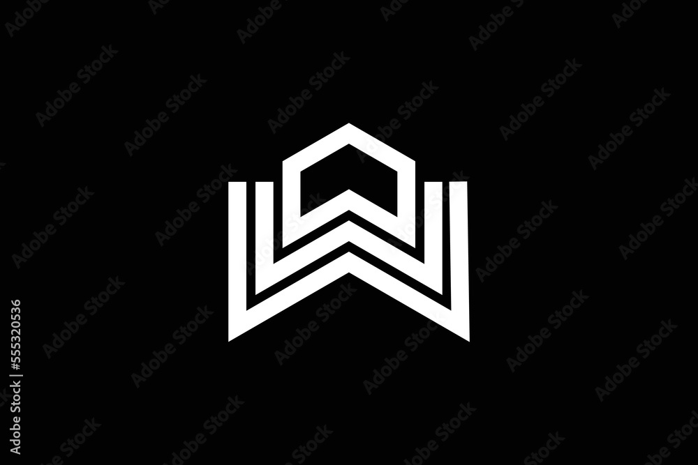 Minimal Awesome Trendy Professional Letter W Home Real Estate Logo Design Template On Black Background Minimal Awesome Trendy Professional Letter W Home Real Estate Logo Design Template On Black Background