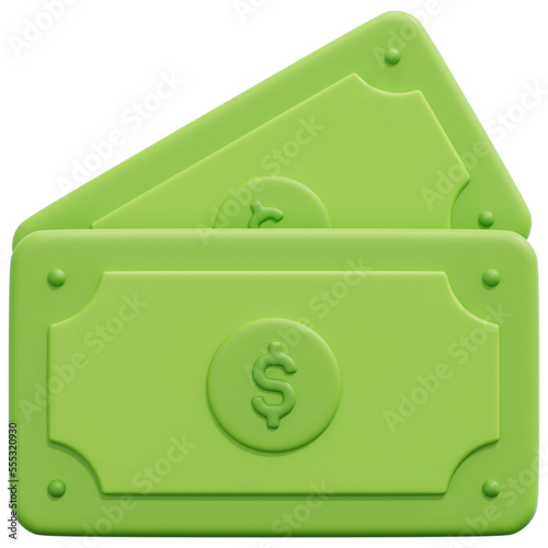 cash 3d render icon illustration