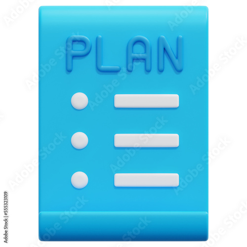 business plan 3d render icon illustration