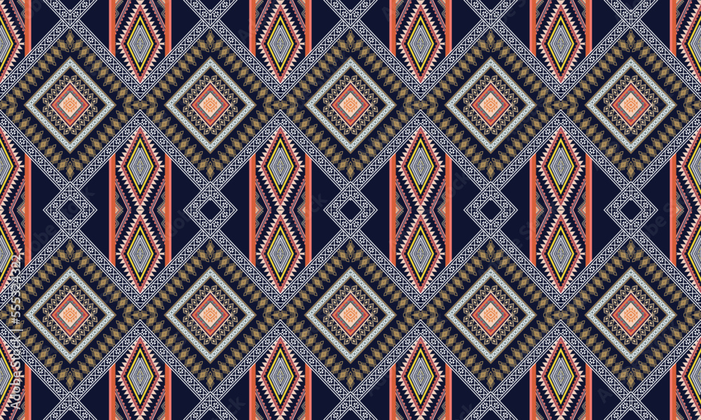 Geometric ethnic flower pattern for background,fabric,wrapping,clothing,wallpaper,Batik,carpet,embroidery style. Geometric ethnic flower pattern for background,fabric,wrapping,clothing,wallpaper,Batik,carpet,embroidery style.