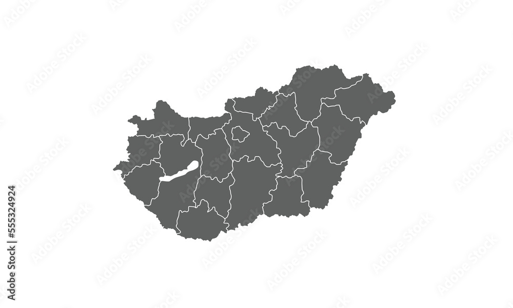 Hungary map isolated on white background.for annual infographics report website layout