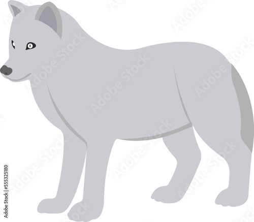Cartoon wolf. Cute funny animal. Wild animal.