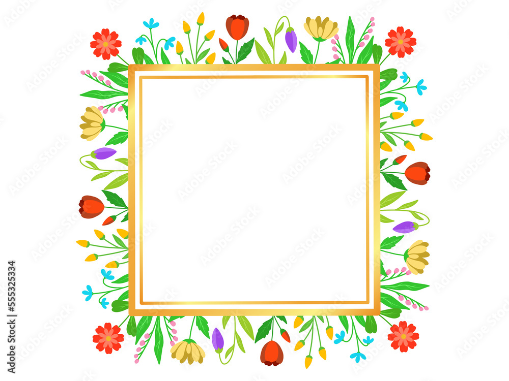 Summer Flower Square Frame Background Illustration