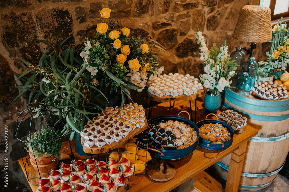 Fototapeta premium wedding party food and sweets