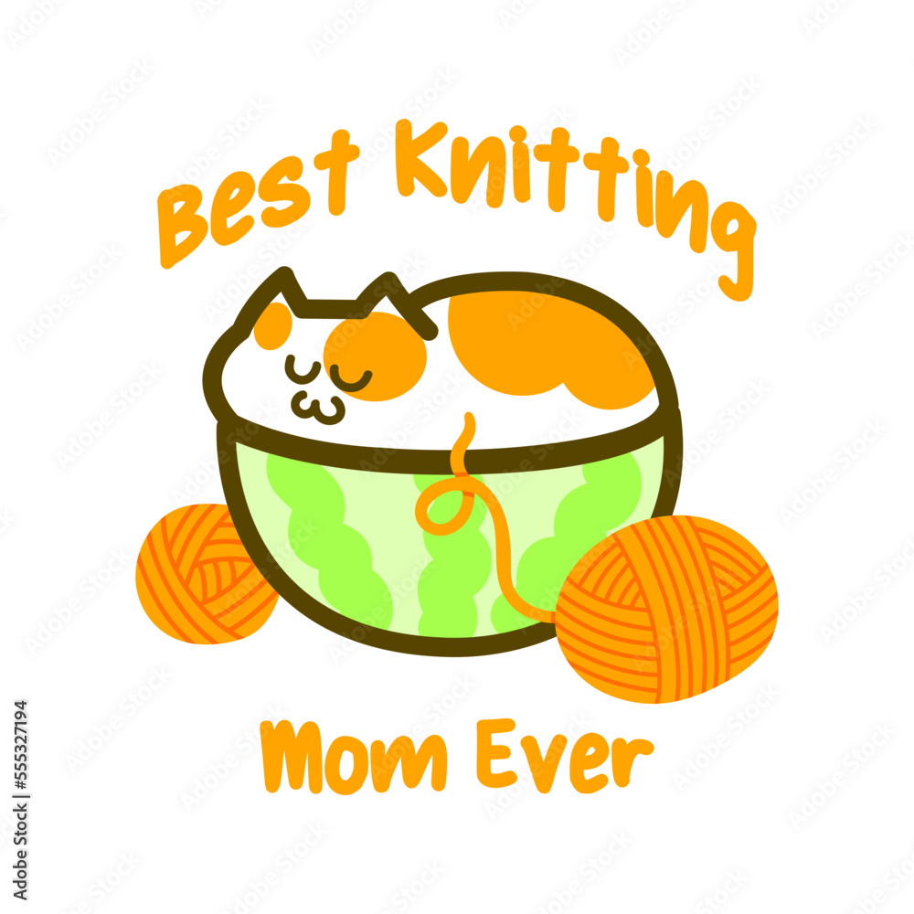 Fototapeta premium cute cat character vector with crochet