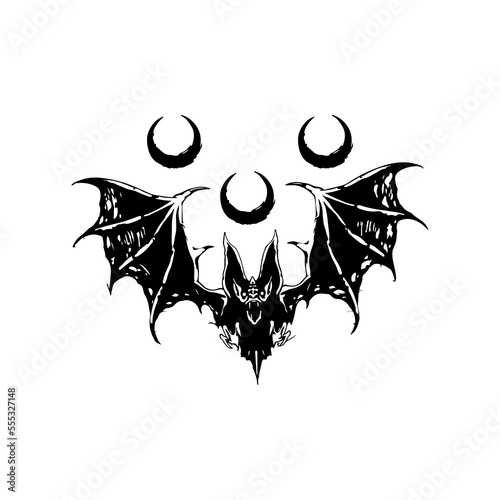 vector illustration of a spooky bat