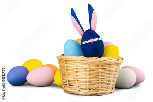 Canvas Print Cute bunny made of easter eggs. Happy Easter