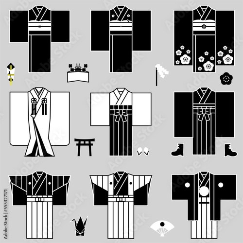 This is a set of Japanese kimono icons.