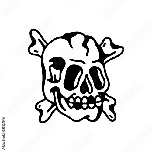 vector illustration of skull tattoo concept