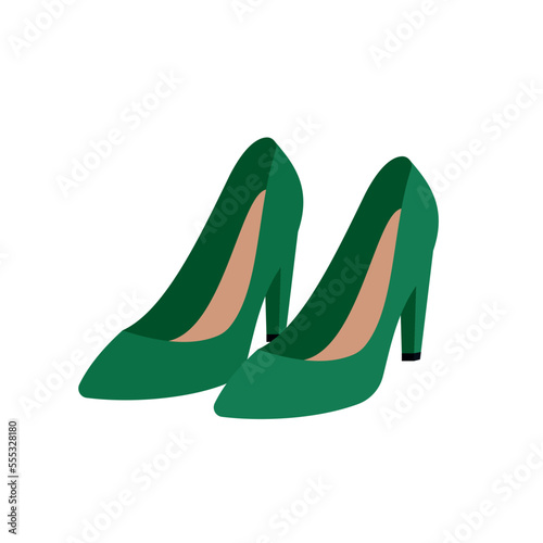 Women's green high heel shoes