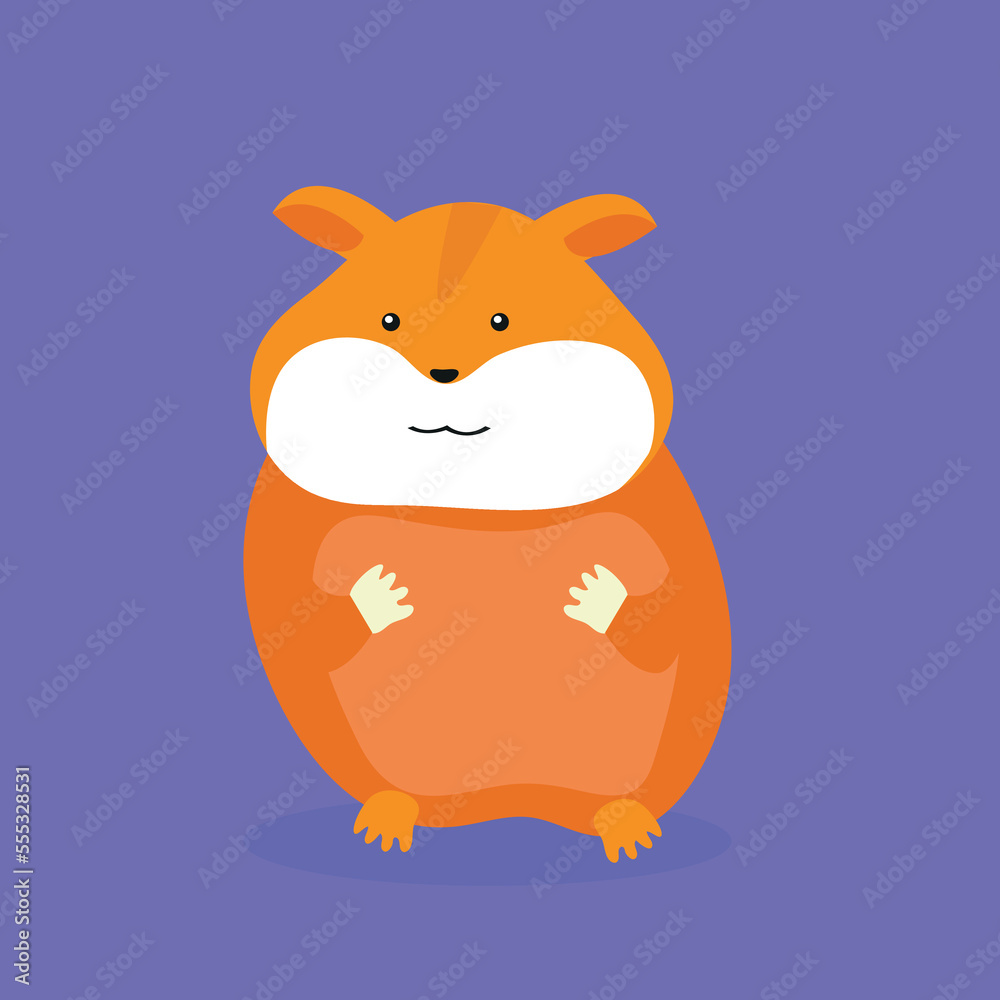 Hamster, front view - illustration, vector Hamster, front view - illustration, vector