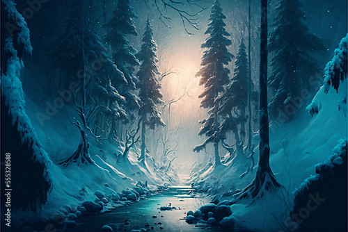 Fototapeta Naklejka Na Ścianę i Meble -  Forest in the winter