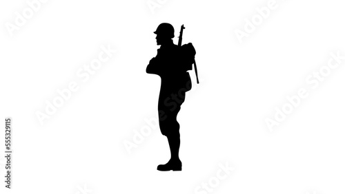 US soldier silhouette, high quality vector