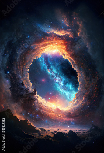 A portal into another galaxy, space sci-fi