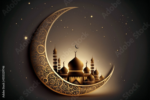 Festive greeting card for Muslim holy month Ramadan Kareem. Fototapeta