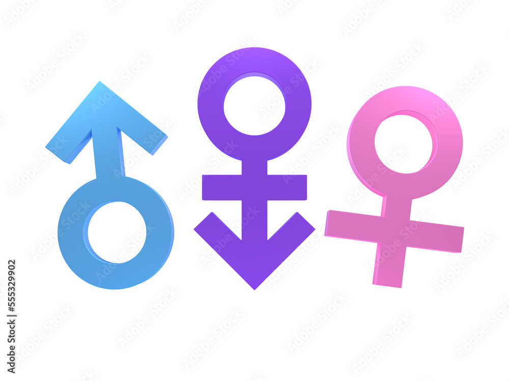 gender symbols, 3D rendering gender symbols, 3D rendering