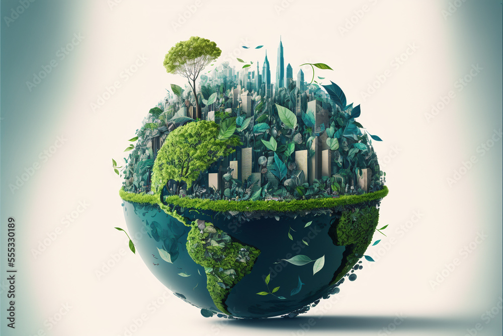 ESG, green energy, sustainable industry. Environmental, Social, and Corporate Governance concept. - obrazy, fototapety, plakaty 