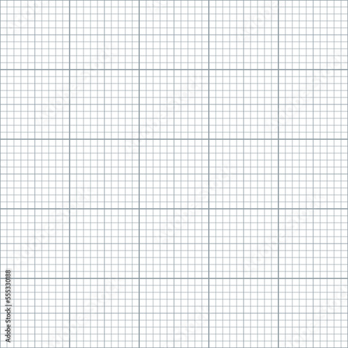 Millimeter graph paper grid seamless pattern. Abstract geometric squared background. Line pattern for school, technical engineering scale measurement. Vector  on white background.