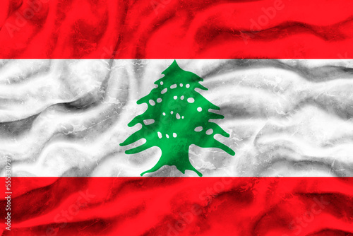 National flag of Lebanon. Background with flag of Lebanon