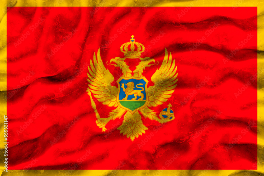 National flag  of Montenegro. Background  with flag  of Montenegro