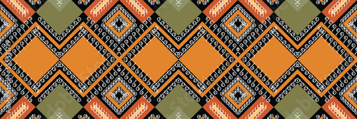 Ikat Seamless Pattern  ikat triangle batik textile seamless pattern digital vector design for Print saree Kurti Borneo Fabric border brush symbols swatches cotton