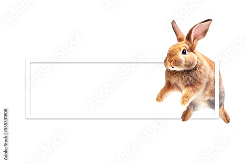 rabbit and blank sign