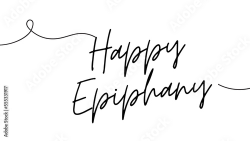 happy Epiphany wish with font curvy photo