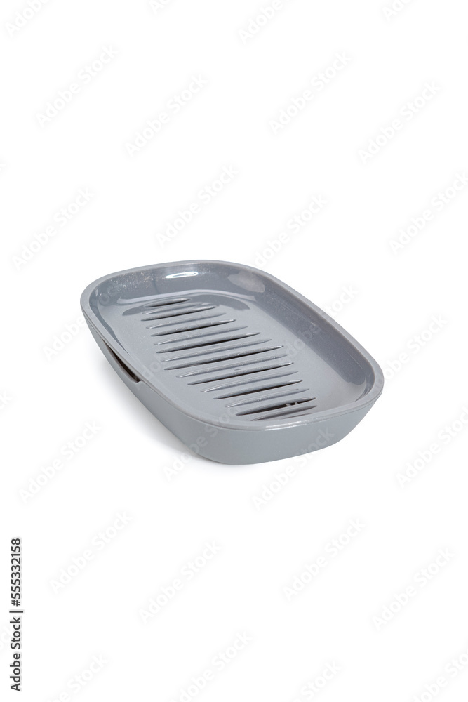 White empty soap dish on white background isolation White empty soap dish on white background isolation