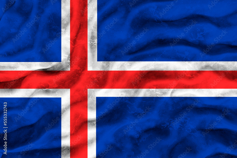 Fototapeta premium National flag of Iceland. Background with flag of Iceland