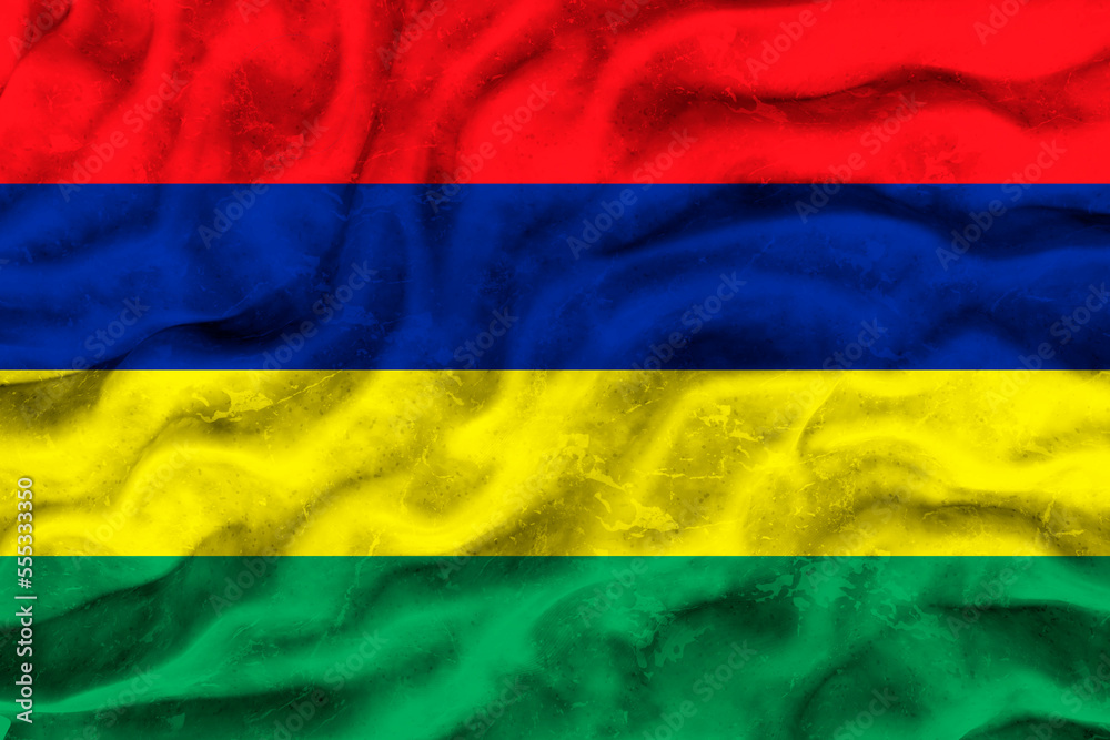 National flag of Mauritius. Background with flag of Mauritius. National flag of Mauritius. Background with flag of Mauritius.