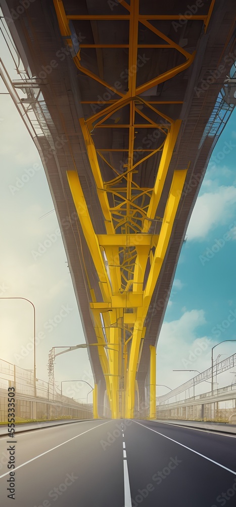 Generative AI,low angle view of bridge against sky