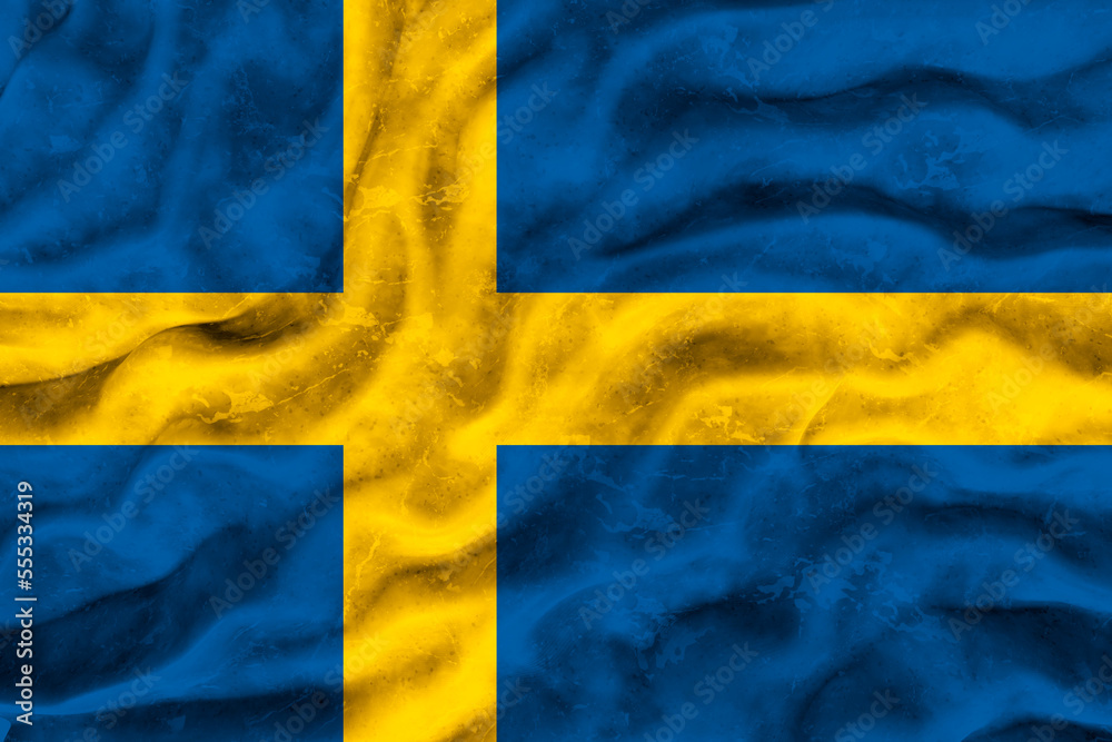 National Flag of Sweden. Background with flag of Sweden. National Flag of Sweden. Background with flag of Sweden.