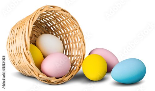 Print op canvas Cute colored easter eggs. Happy Easter
