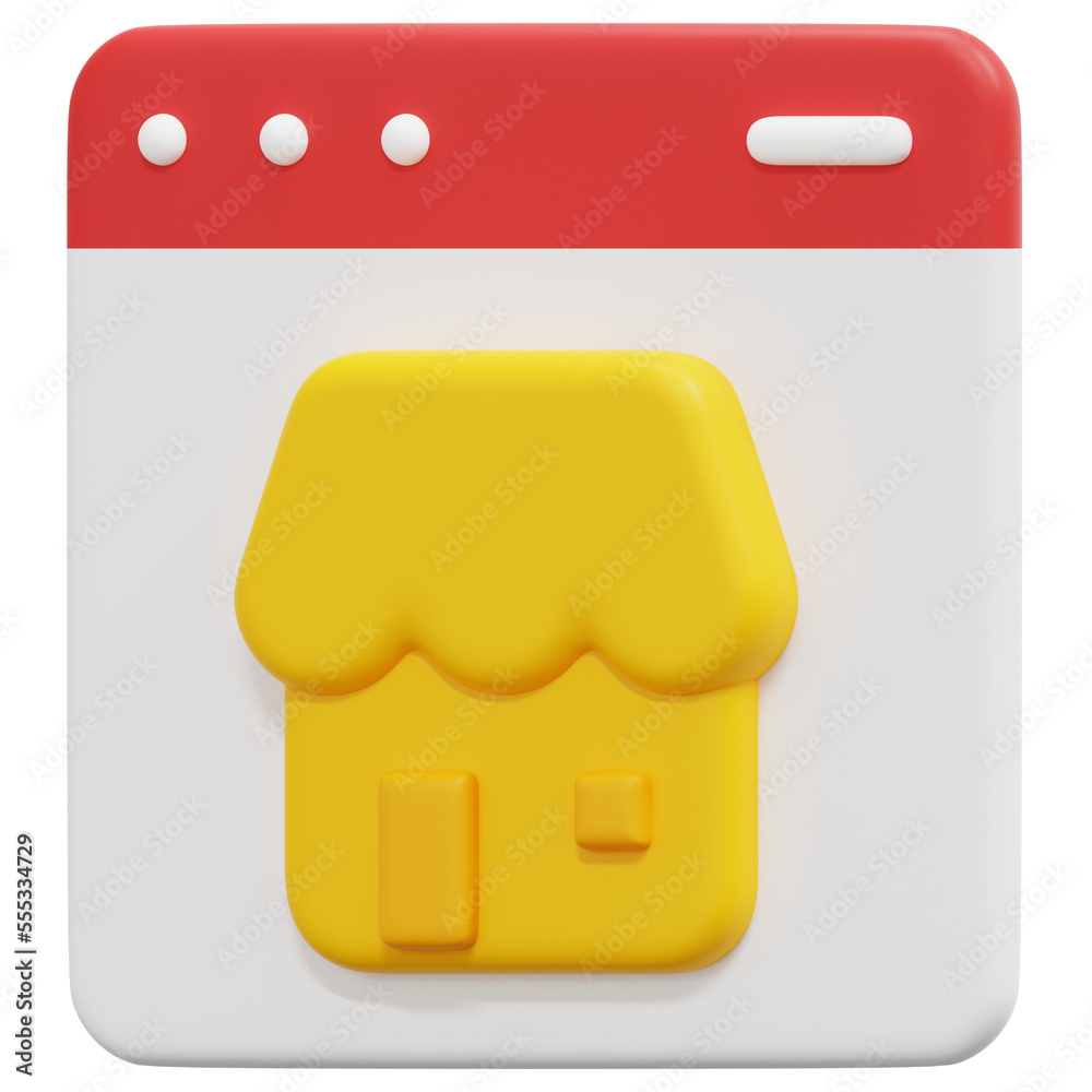 online store 3d render icon illustration online store 3d render icon illustration